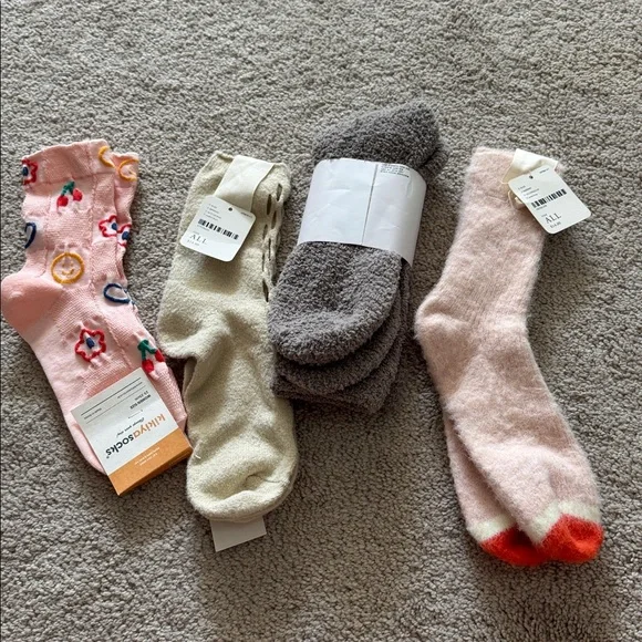 Free people fuzzy sock bundle - Picture 3 of 5